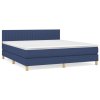 vidaXL Posteľný rám boxspring s matracom modrý 180x200 cm látka