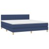 vidaXL Posteľný rám boxspring s matracom modrý 180x200 cm látka