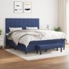 vidaXL Posteľný rám boxspring s matracom modrý 180x200 cm látka