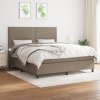 vidaXL Posteľný rám boxspring s matracom sivohned 180x200 cm látka