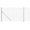 vidaXL Drôtený plot s prírubou, strieborný 0,8x10 m
