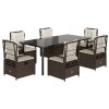 vidaXL 7-dielna záhradná jedálenská súprava a vankúše hnedá polyratan