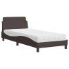 vidaXL Posteľ s matracom tmavohnedá 90x200 cm látka