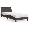 vidaXL Posteľ s matracom tmavohnedá 90x200 cm látka