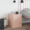 vidaXL Nočný stolík ružový 34,5x39x44 cm oceľ