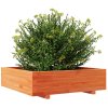 vidaXL Záhradný kvetináč voskovohnedý 90x90x26,5 cm masívna borovica