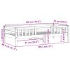 vidaXL Posteľ bez matraca biela 75x190 cm masívna borovica