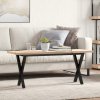 vidaXL Konferenčný stolík v tvare X 110x40x45,5 cm borovica a oceľ