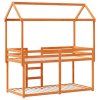vidaXL Poschodová posteľ so strechou voskovohnedá 80x200 cm borovica
