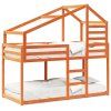 vidaXL Poschodová posteľ so strechou voskovohnedá 75x190 cm borovica
