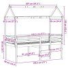 vidaXL Vysoká posteľ so strechou 90x190 cm borovicový masív