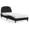 vidaXL Posteľ s matracom čierna 90x190 cm umelá koža