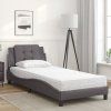 vidaXL Posteľ s matracom sivá 100x200 cm umelá koža