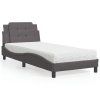 vidaXL Posteľ s matracom sivá 100x200 cm umelá koža
