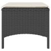 vidaXL Záhradná pohovka, 2-miestna, stôl a taburetky, čierna polyratan