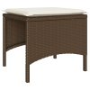 vidaXL Záhradná pohovka, 2-miestna, stôl a taburetky, hnedá, polyratan