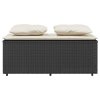vidaXL 3-dielna záhradná jedálenská sada s vankúšmi čierna polyratan