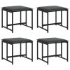 vidaXL Záhradné stoličky s vankúšmi 4 ks čierne oceľ a textilen