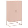 vidaXL Vysoká skrinka ružová 68,5x38,5x123,5 cm oceľ