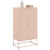 vidaXL Vysoká skrinka ružová 68,5x38,5x123,5 cm oceľ