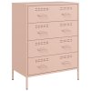 vidaXL Komoda ružová 68x39x89 cm oceľ