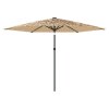 vidaXL Záhradný slnečník s oceľovou tyčou hnedý 288x288x225 cm
