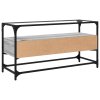vidaXL TV skrinka sklenená doska sivá sonoma 98x35x51 cm kompoz. drevo