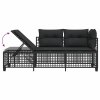 vidaXL 3-dielna rohová záhr. sedacia sada s vankúšmi polyratan čierna
