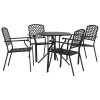 vidaXL Stohovateľné záhradné stoličky 5 ks antracit práškovaná oceľ