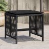 vidaXL Záhradné taburetky s vankúšmi 4 ks čierne 41x41x36 cm polyratan