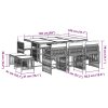 vidaXL 11-dielna záhradná jedálenská súprava s vankúšmi sivá polyratan
