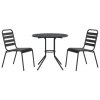vidaXL Stohovateľné záhradné stoličky 3 ks antracit práškovaná oceľ