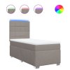 vidaXL Posteľný rám boxspring s matracom sivohnedý 90x190 cm látka