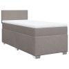 vidaXL Posteľný rám boxspring s matracom sivohnedý 90x190 cm látka