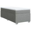 vidaXL Posteľný rám boxsping s matracom bledosivý 90x200 cm látka