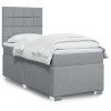 vidaXL Posteľný rám boxsping s matracom bledosivý 90x200 cm látka
