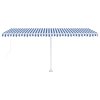 vidaXL Voľne stojaca ručne zaťahovacia markíza 500x300 cm, modro biela