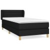 vidaXL Posteľný rám boxspring s matracom čierny 90x190 cm látka