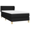 vidaXL Posteľný rám boxspring s matracom čierny 90x190 cm látka