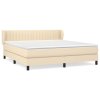 vidaXL Posteľný rám boxspring s matracom krémový 180x200 cm látka