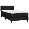 vidaXL Posteľný rám boxspring s matracom čierny 90x190 cm látka