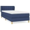 vidaXL Posteľný rám boxspring s matracom modrý 90x200 cm látka