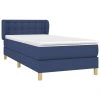 vidaXL Posteľný rám boxspring s matracom modrý 90x200 cm látka