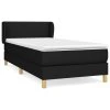 vidaXL Posteľný rám boxspring s matracom čierny 90x190 cm látka