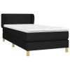 vidaXL Posteľný rám boxspring s matracom čierny 90x190 cm látka