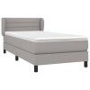 vidaXL Posteľný rám boxsping s matracom bledosivý 90x200 cm látka