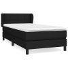 vidaXL Posteľný rám boxspring s matracom čierny 90x200 cm látka