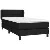 vidaXL Posteľný rám boxspring s matracom čierny 90x200 cm látka