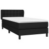vidaXL Posteľný rám boxspring s matracom čierny 90x190 cm látka