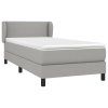 vidaXL Posteľný rám boxsping s matracom bledosivý 90x200 cm látka
